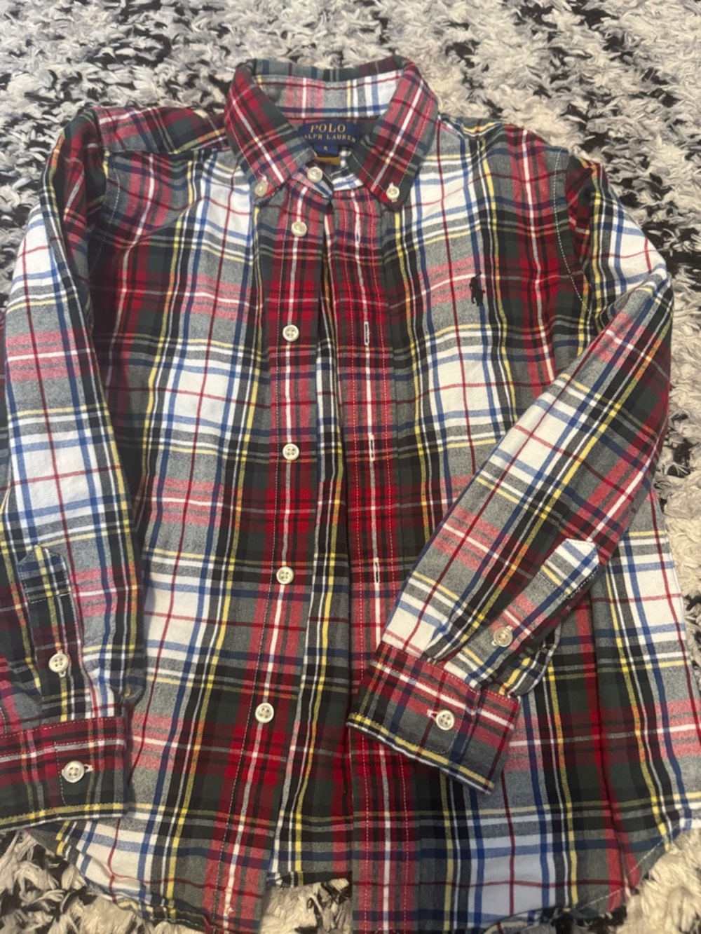 Polo by Ralph Lauren Red, White & Blue Plaid Button-Down Shirt